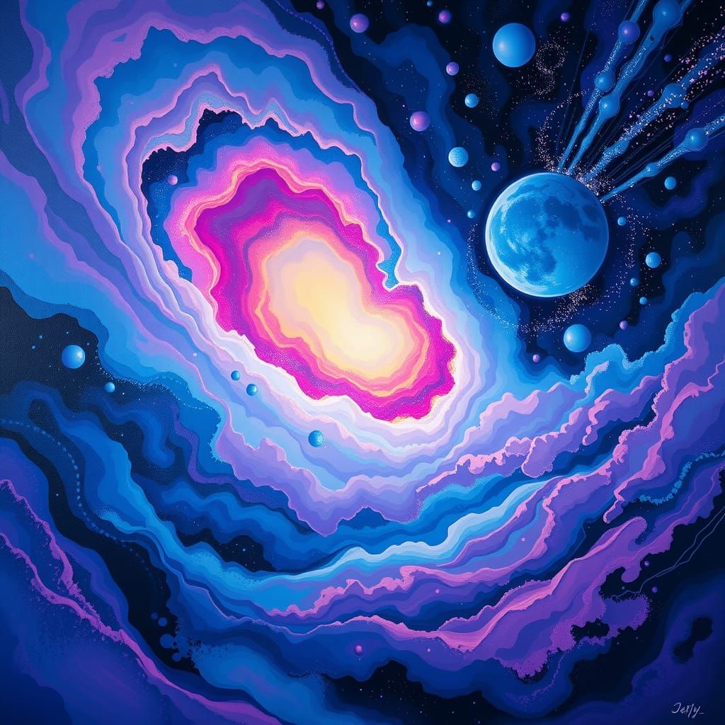 Abstract Cosmic Dreamscape in Surreal Style