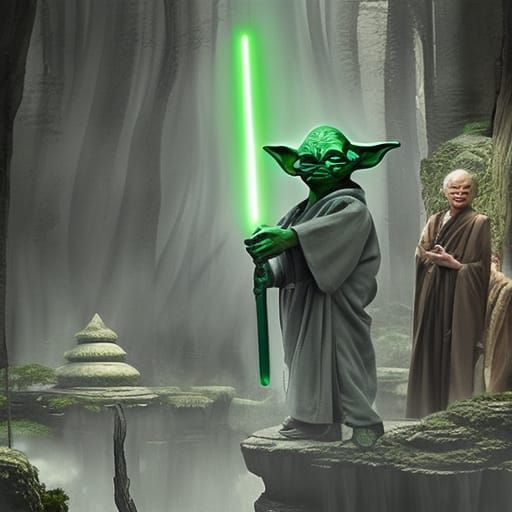 Epic Digital Painting of Master Yoda