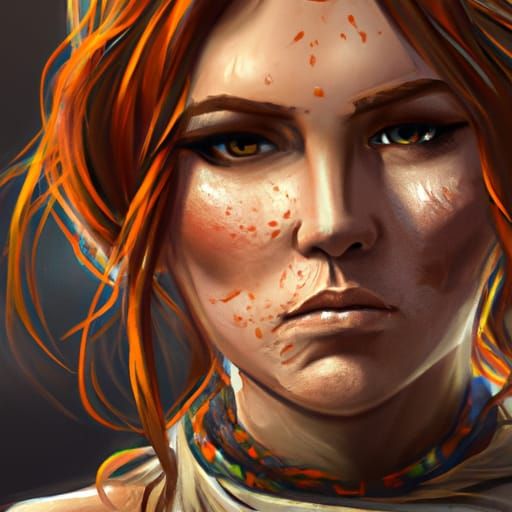 Furious Redhead Portrait in Detailed Digital Art
