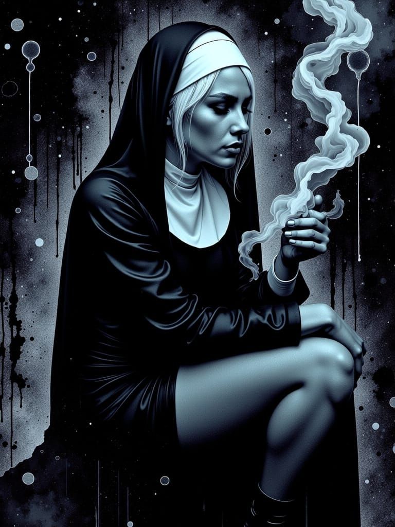 Smoking Nun Comic Book Cover Art