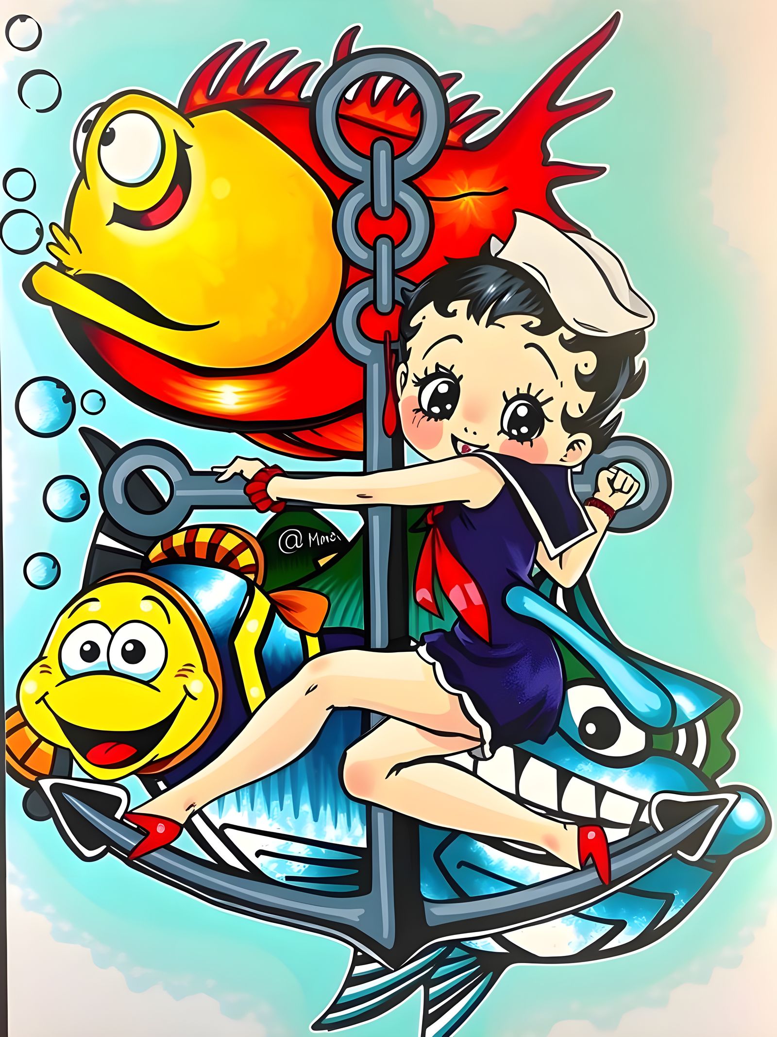 Deep Blue Ocean Scene with Playful Splash