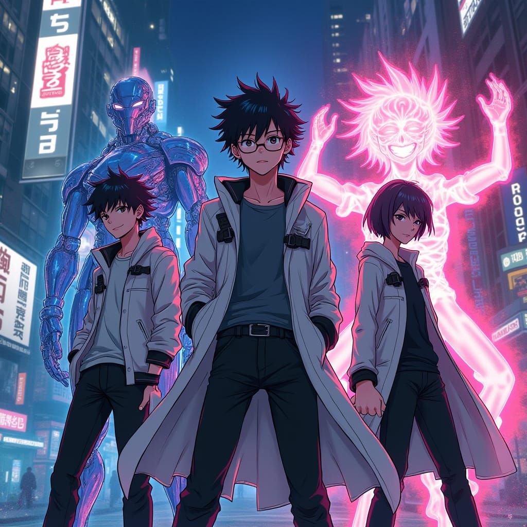 Anime Characters Posing in JoJo's Bizarre Adventure Style