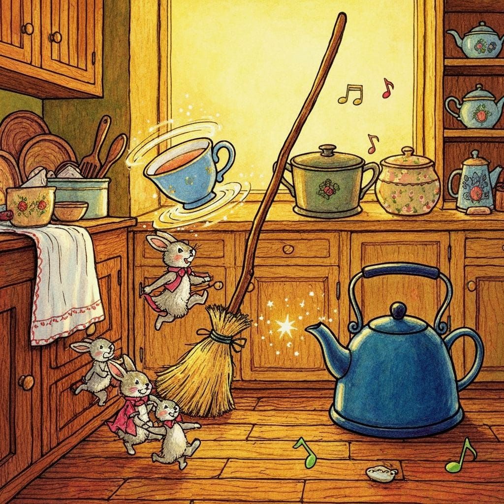 Magical Chores: AI Art of Enchanted Household Tasks