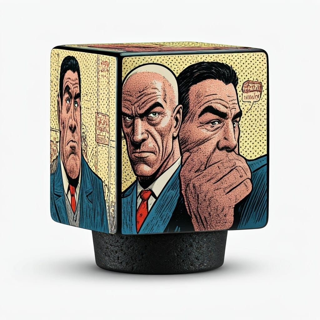 Square Bottle Stop in Comic Book Art Style