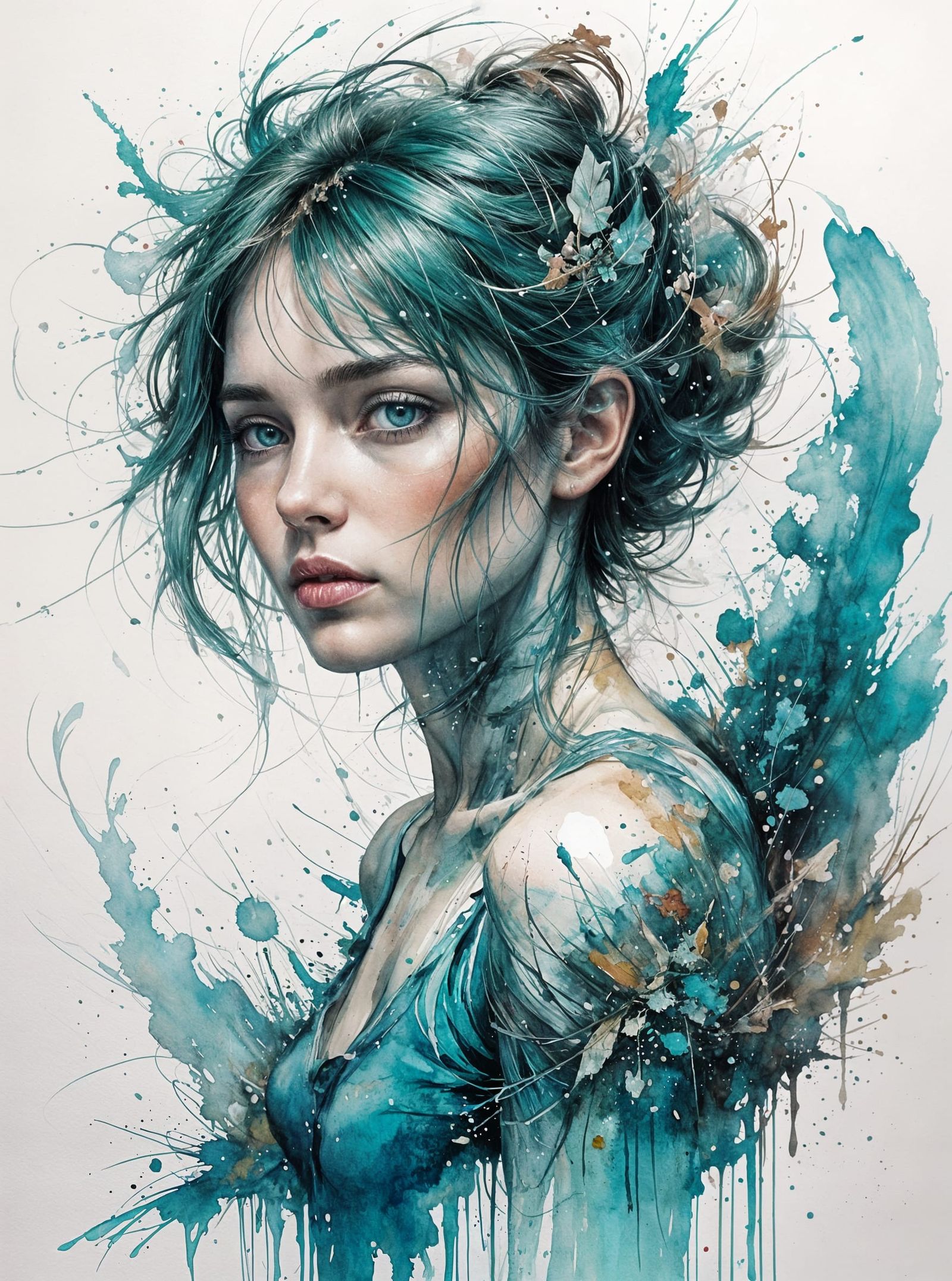 Turquoise Lighthouse in Misty Seascape at Turquoise Hour