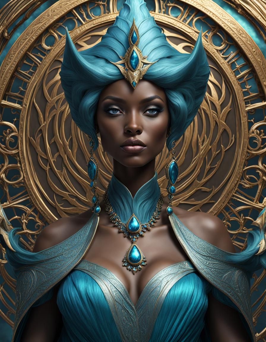 Ocean Witch Queen: Powerful 3D Portrait