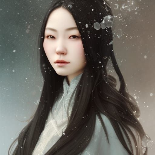 Stunning Portrait of Chinese Woman in Snow