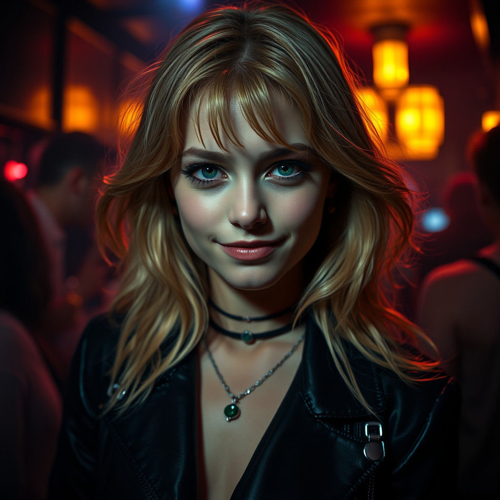 British Girl with Emerald Eyes in Hyperrealistic Style