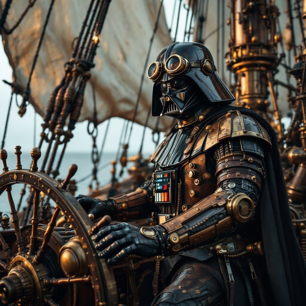 Darth Vader Commands Steampunk Sailing Vessel