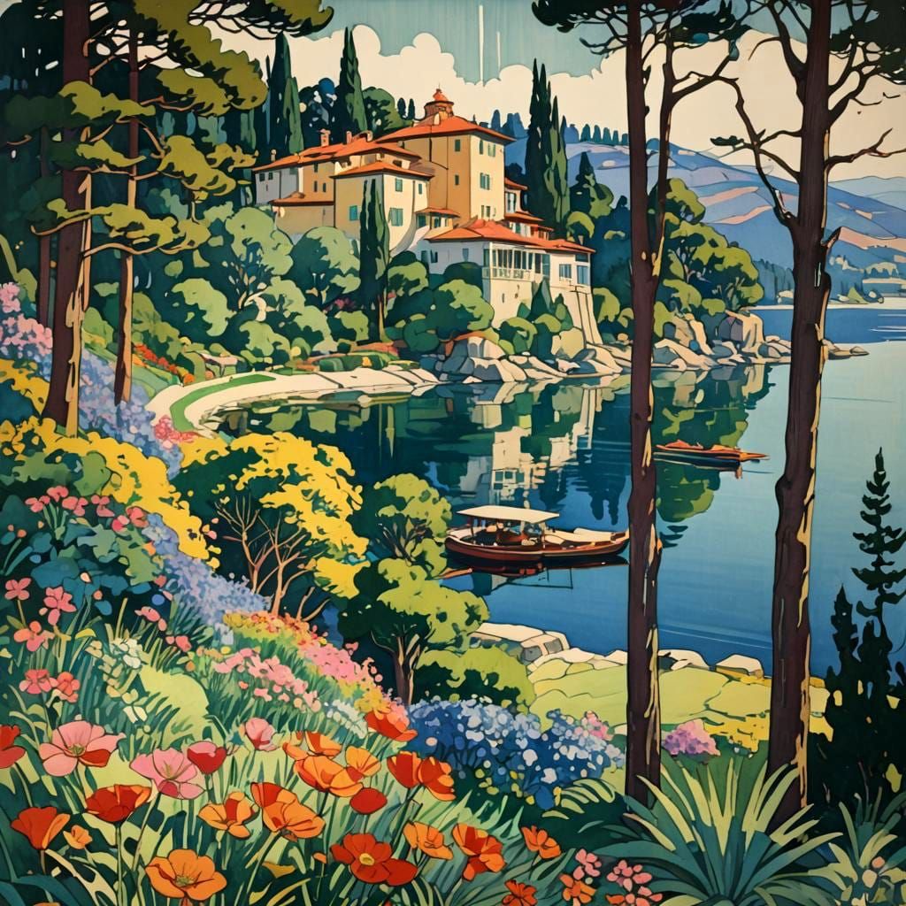 vintage travel poster style