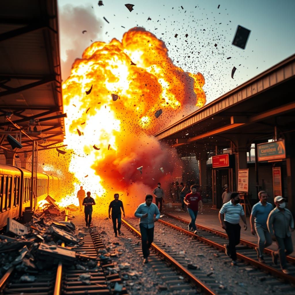 Explosive Train Station Destruction in a Chaotic Aerial Pers...