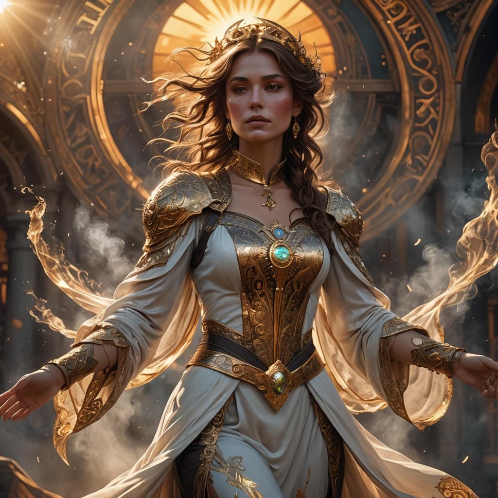 Sun-Kissed Woman Portrait with Dynamic Lighting