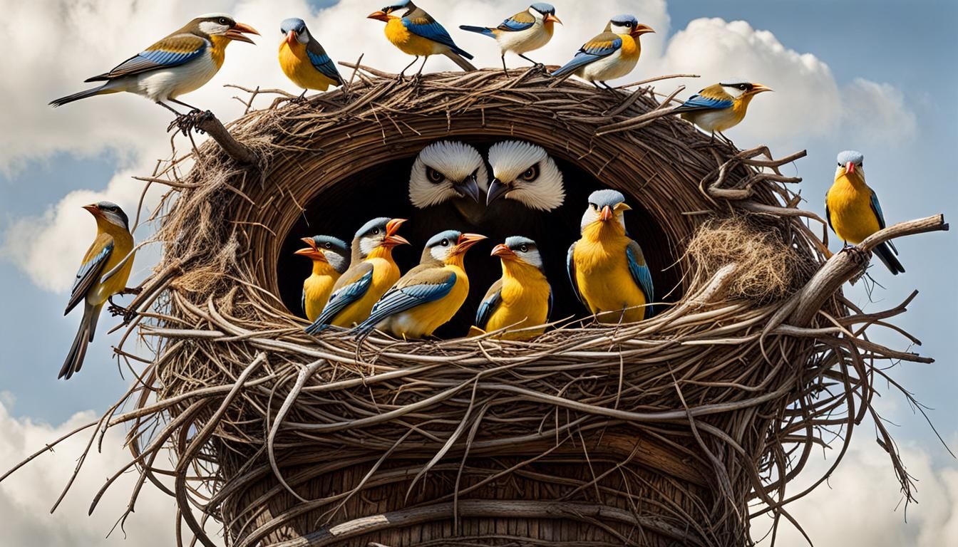 nest with hungry birdies