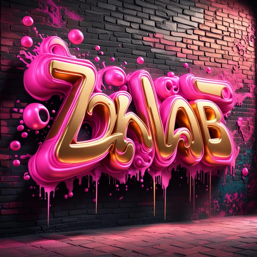 Neon Graffiti Art Featuring the Name Zainab