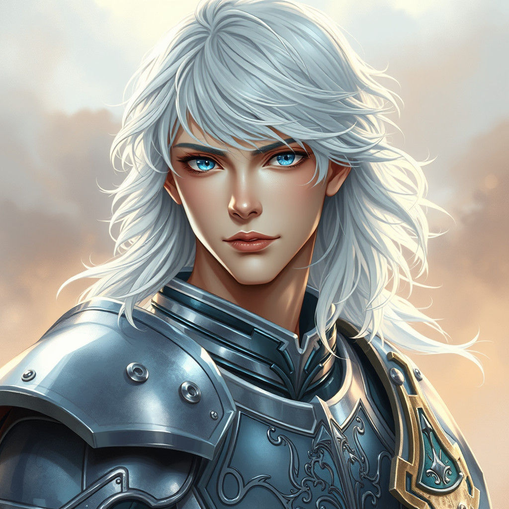 Ethereal Knight in Gothic Silver Armor