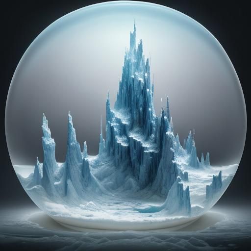 Surrealist Eskimo Woman in Melting Ice Cave