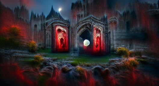 Gothic Portal of Crimson Magic at Dracula's Castle