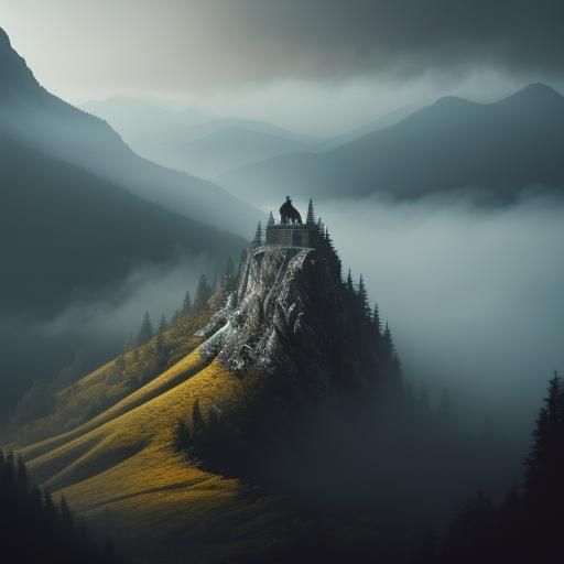 Fairy Rides a Monster Through Misty Pass