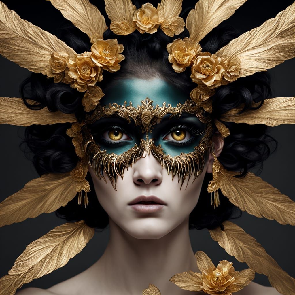 Surreal Eye with Gold Eyelashes in Dalí Style