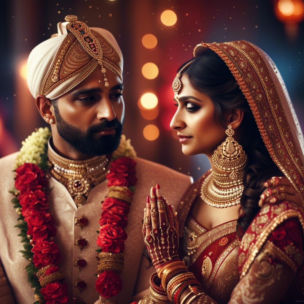 Stunning Indian Wedding Portrait in 8K Resolution