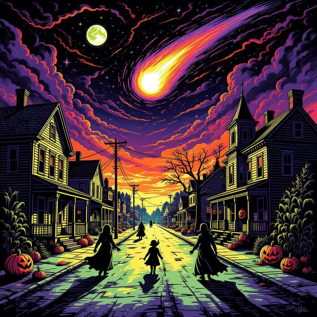 Haunted Harvest Festival with Monsters and Aliens Under Come...