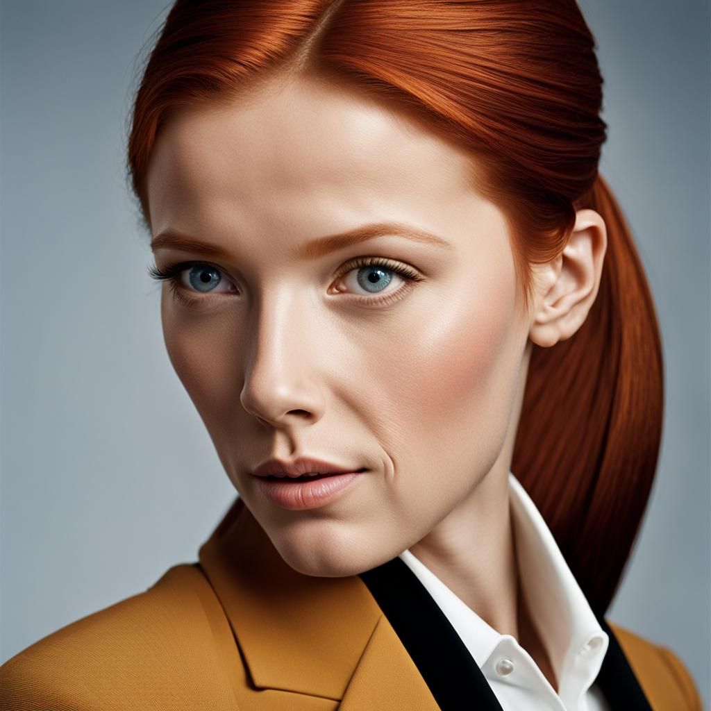 Professional Portrait of Redhead with Ponytail
