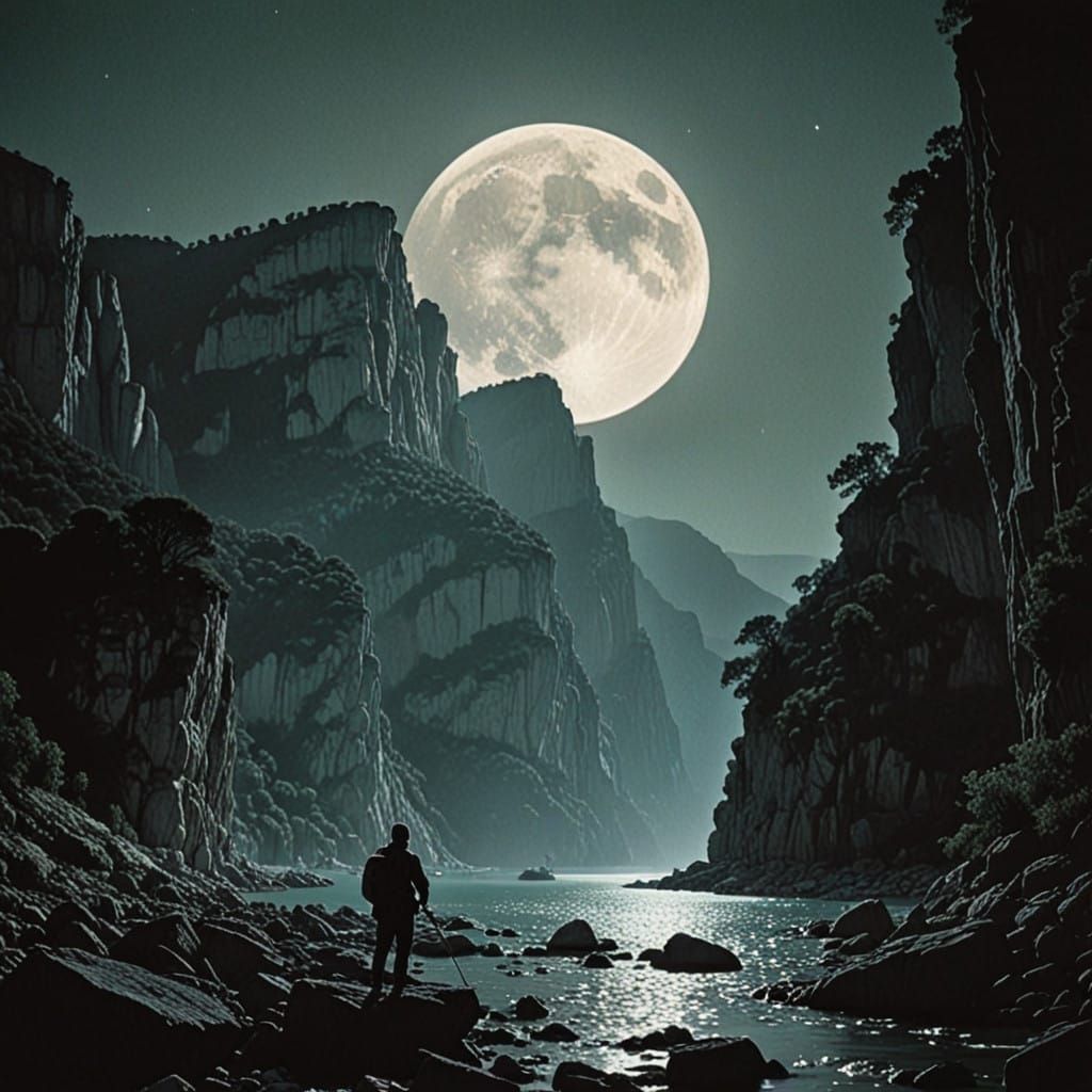 Gorges du Verdon Illuminated by a Full Moon