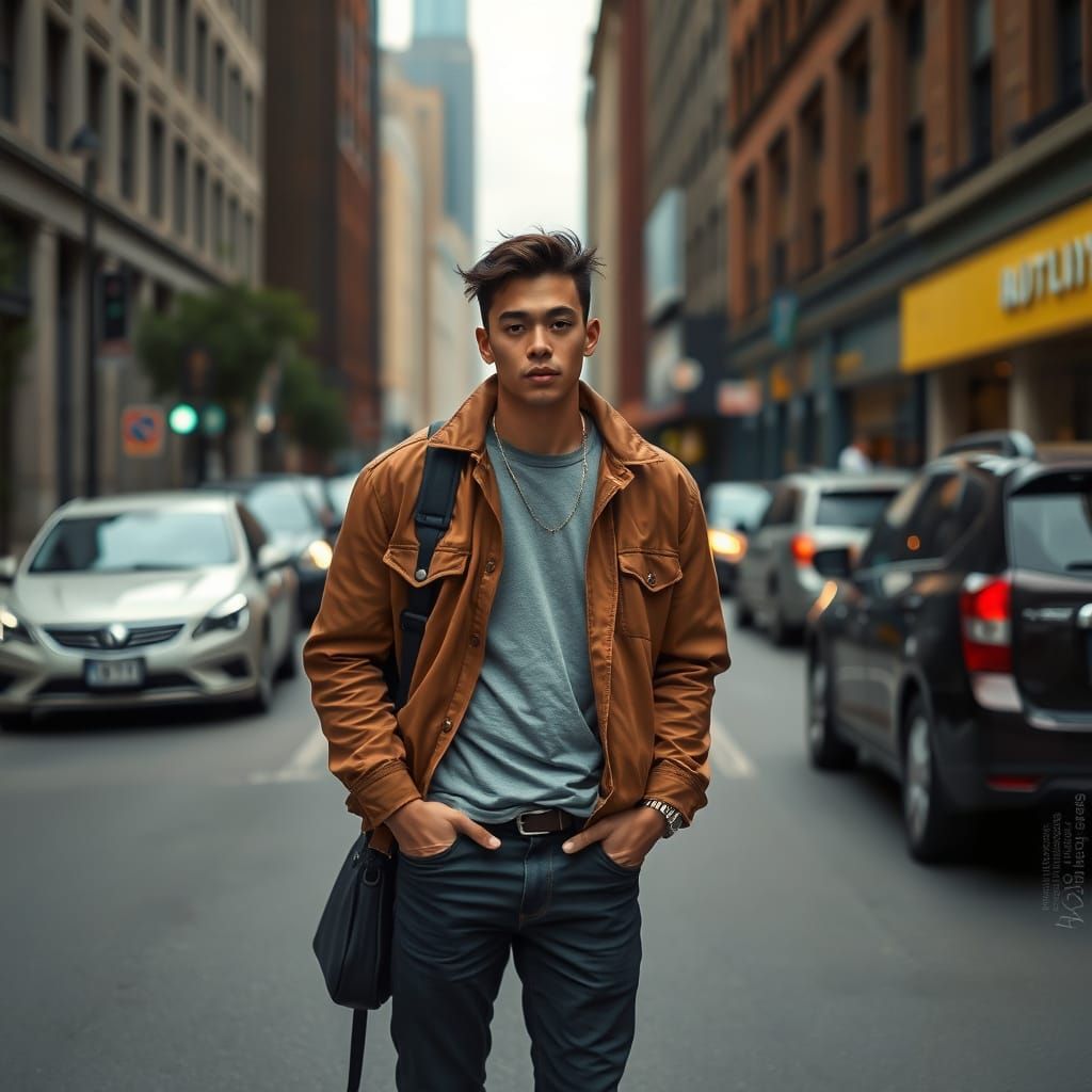 City Street Youth in Bold, Expressive Colors