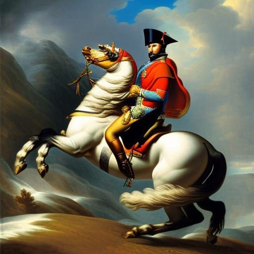 Napoleon on White Horse: Equestrian Portrait