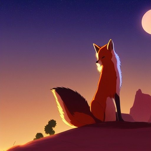 Desert Fox in Anime Style, Ghibli-esque