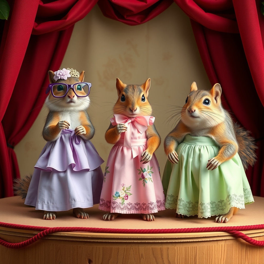 Squirrels Perform on Stage in Fine-Art Photography