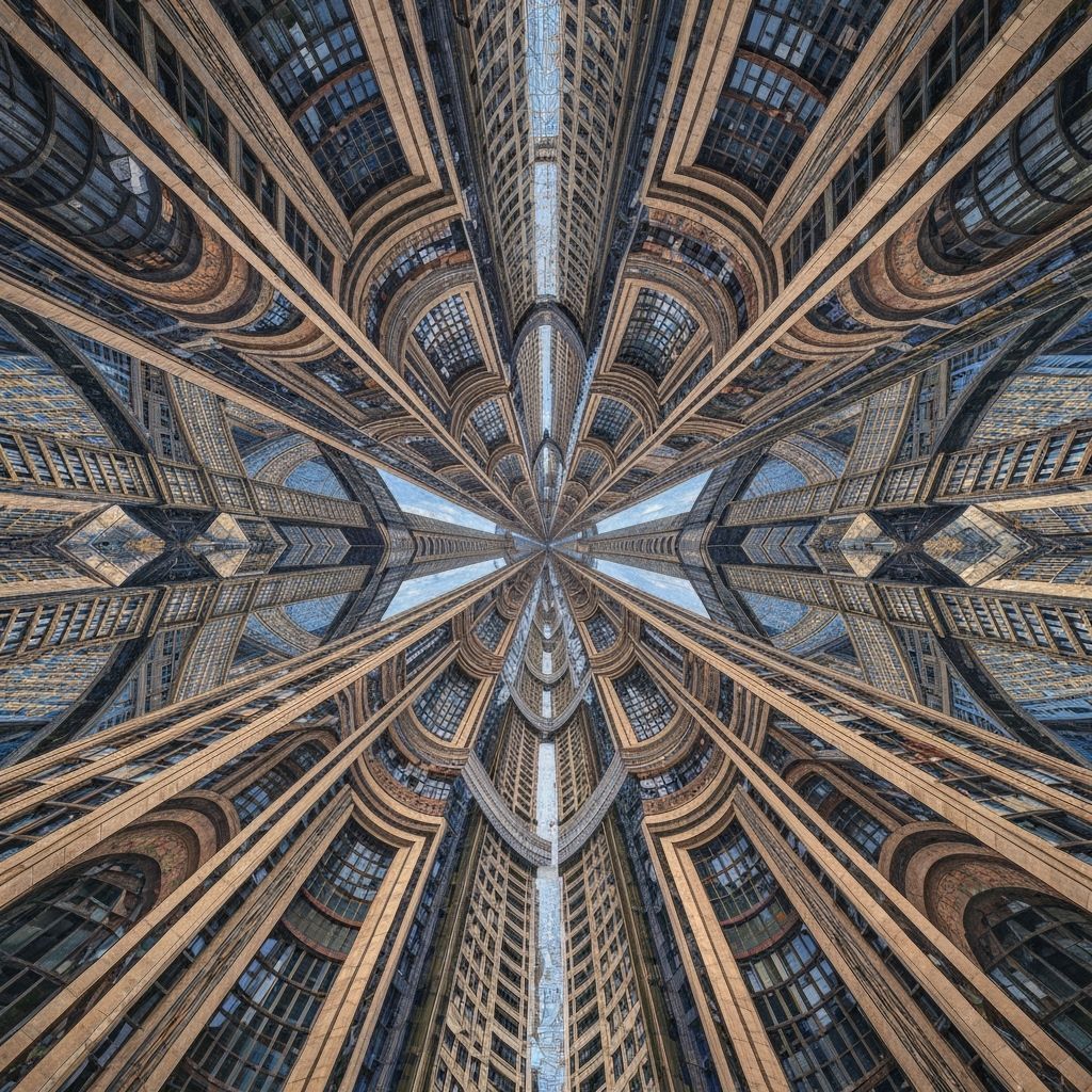 Futuristic Cityscape Inspired by Optical Art