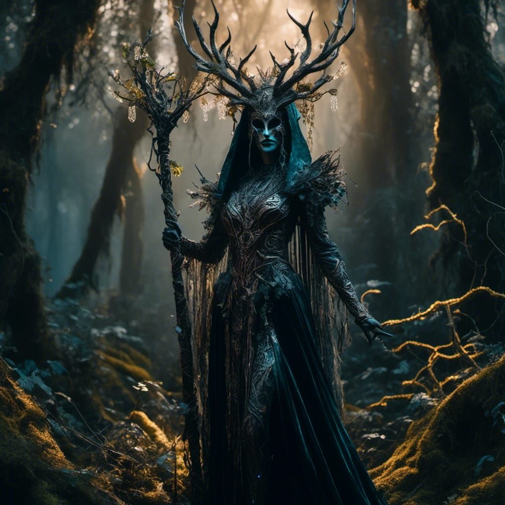 Enchantress Avatar in Ancient Forest, Heroic Fantasy