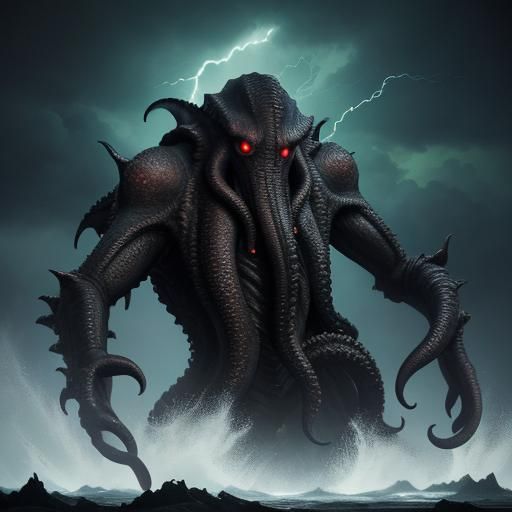 Cthulhu Rises: Apocalyptic Cinematic Film Still