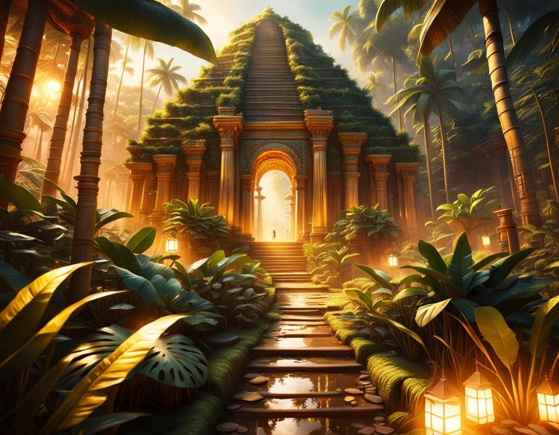 Lost Golden City in Tropical Forest