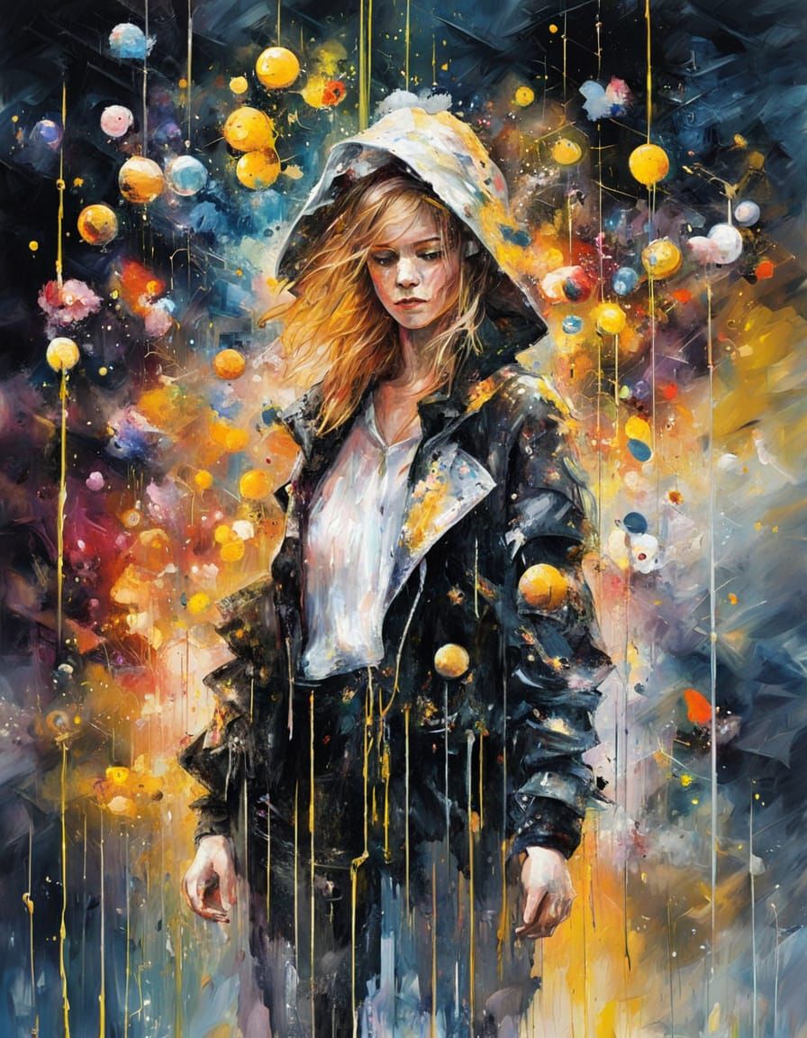 Neon Androids in a Glitchcore Storm