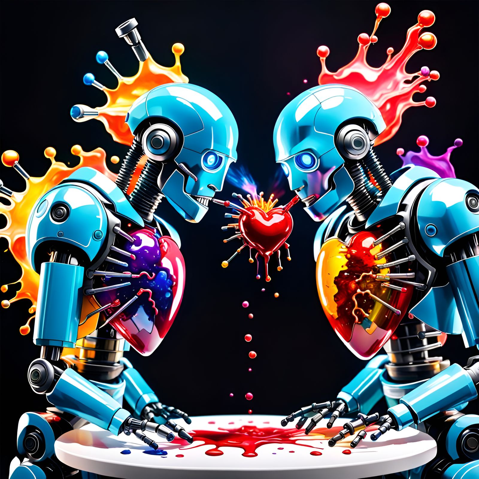 Robots' Heart Experiment: A Joyful Explosion