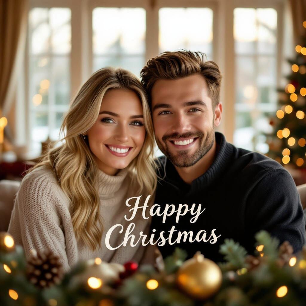 Couple Celebrating Christmas in Luxurious Home