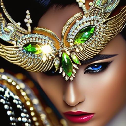 Metal Filigree Mask Morphing to Wolf in Winter