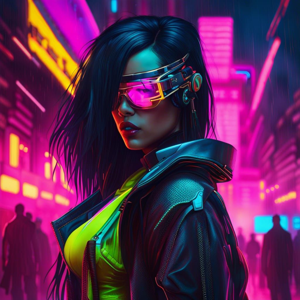Steampunk Woman in Cyberpunk 2099 Style