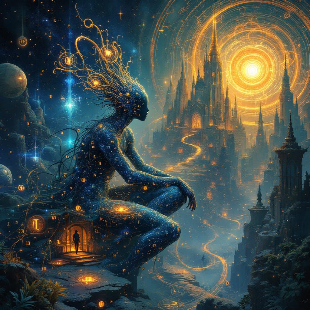 Mystical Being in a Fractal Metropolis