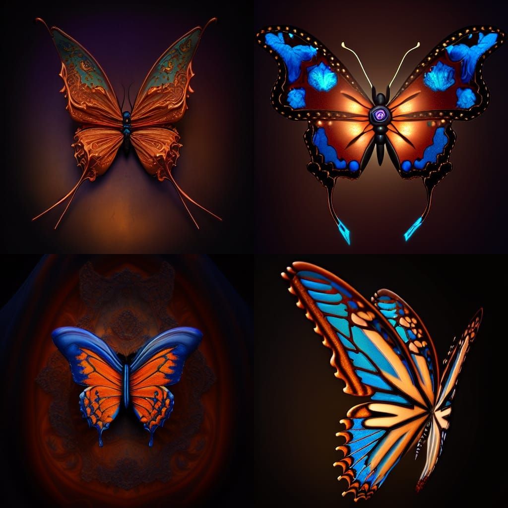 Spooky Halloween butterfly elegant, ornate,copper and indigo hues, a masterpiece, 8k resolution concept art detailed mat...
