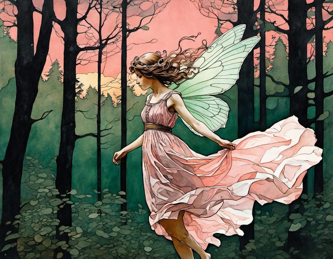 Enchanted Summer Fairy in Steampunk Splendor
