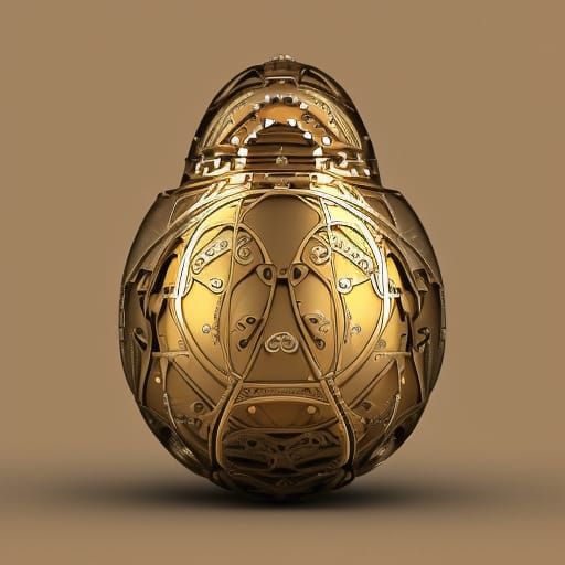 Steampunk Cybernetic Faberge Egg Pattern in 3D