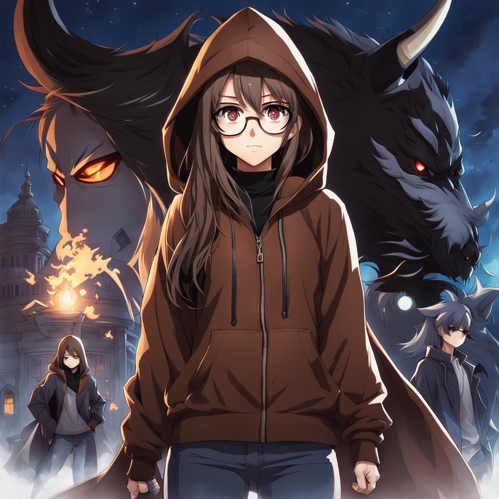 Anime Girl with Demon in Key Visual Style