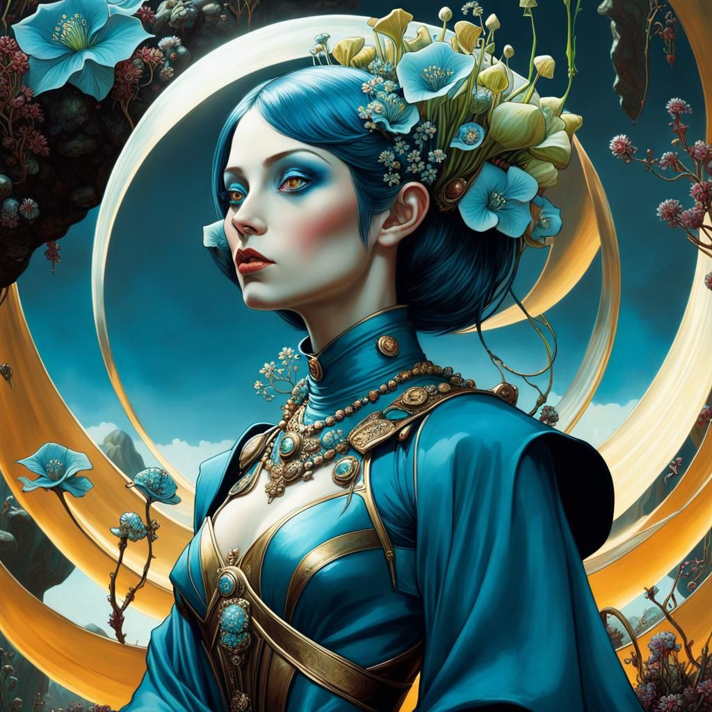 Blue Goblin Warlock with Carnivorous Plants