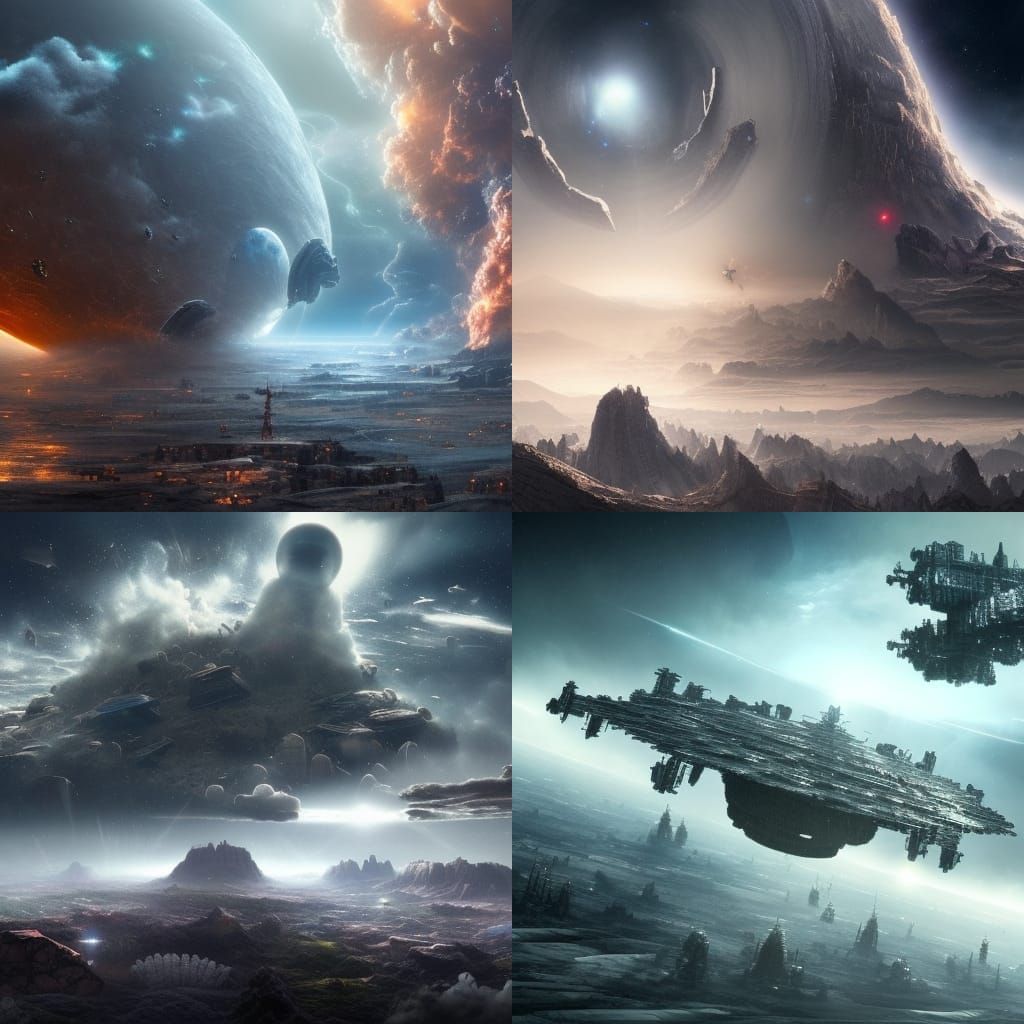 Earth Exodus to Galactic Tech Zone: Digital Matte Painting