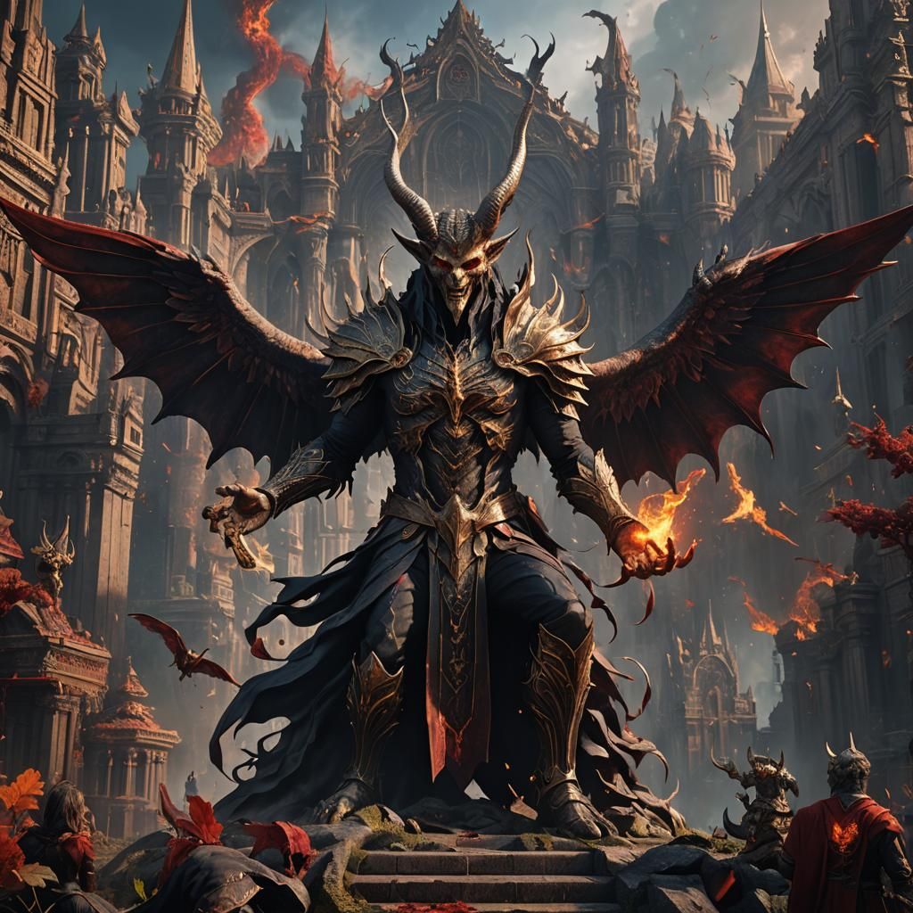 Detailed Matte Painting of Lucifer in Fantasy Art