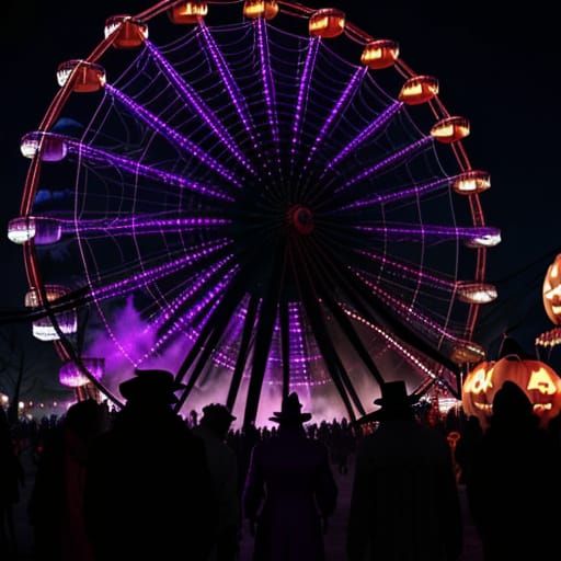 Eerie Carnival at Dusk: A Cinematic Film Still