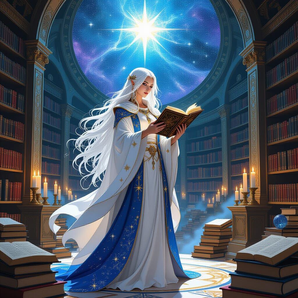 Celestial Librarian in Floating Island Library